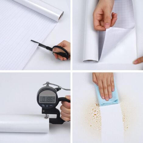 Papier adhésif de meubles de paillettes blanches 60cmX5m autocollants de meubles de bureau d'armoires de cuisine Film décoratif d'autocollants de meubles de vinyle