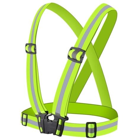 Gilet De Sécurité Haute Visibilité,Réfléchissant Réglable Elastique Gilet de Sécurité Gilet Réfléchissant Ou Faire du Vélo Gilet Réfléchissant