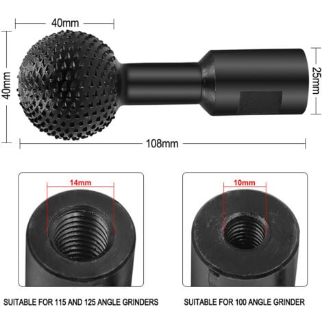 Fraise a Spherique Bois Sculpture - Outil de Sculpture sur Fraise Metal Bois - fraise carbure - 14 mm Sculpture sur Bois Foret de Polissage pour - Meuleuse D'angle de 115/125 (14mm)