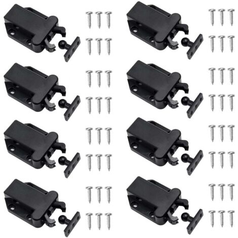 Beijiyi – Lot de 8 loquets à libération tactile – Loqueteau pour meuble en plastique ABS – Mécanisme à ressort intégré – Installation facile