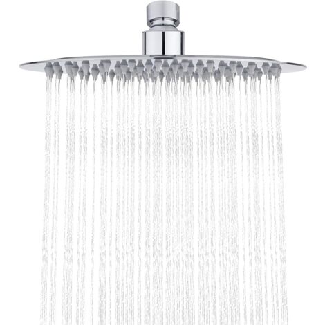 Beijiyi – Pomme de douche ronde en acier inoxydable 201 – Diamètre 20 cm – 90 jets d'eau – Inclinaison 30° – Rotation 360° – Économie d'eau 30%