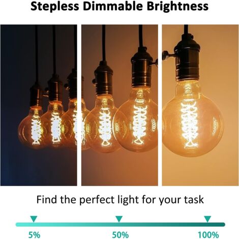 Lot de 2 Vintage G80 E27, 40W Blanc Chaud 2700K, AC 220V, Ampoules de Décoration à Incandescence Rétro E27 Spirale Tungstène Filament Lampe