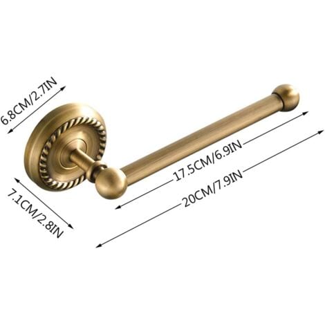 Porte-Papier Toilette Mural Laiton Antique Support de Rouleau de Salle de Bain Rétro Porte-Rouleau de Papier WC avec Support pour téléphone portable