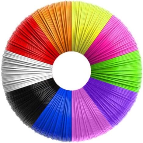Fil Stylo 3D, Recharges de Filament Pla 1.75 pour Stylo 3D, 10 couleurs, 5M Chacun, 3D Pen Filament pour Enfants et Adulte, Compatibles avec le Stylo D'impression 3D Professionnel