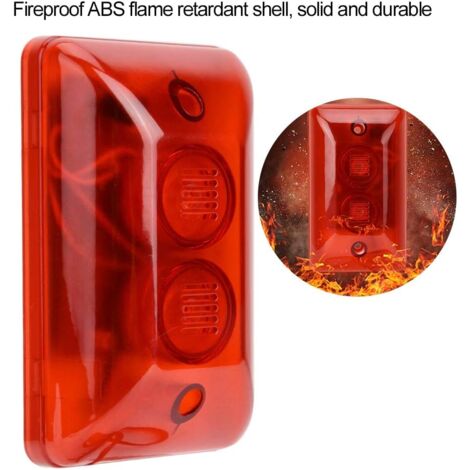 12V Filaire Alarme stroboscopique sirène Son sirène lumière Clignotante d'urgence Avertissement lumière d'alarme système d'alarme de sécurité 115db