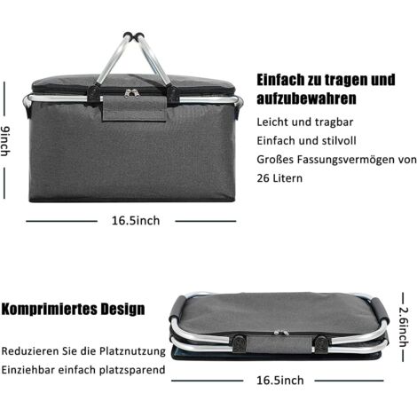 Sac Isotherme Électrique 12V Pour Voiture - Pliable, Idéal Pique-Nique, Camping, Shopping & Voyages