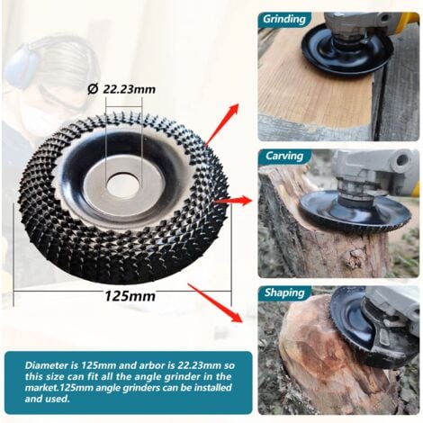 Disque Bois Meuleuse 125mm, 3 Pièces Disques de Meulage pour Façonner, Meuler et couper. Roues pour Meuleuse d'angle