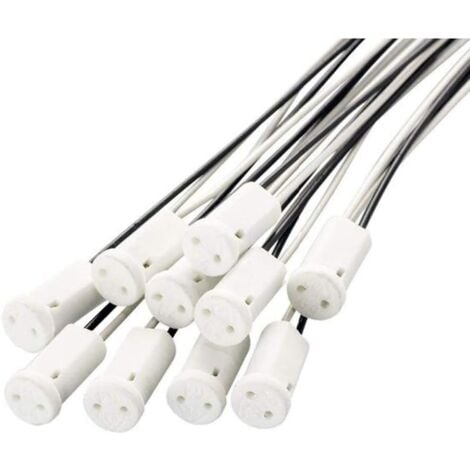 20 Pièces G4 Ampoule Titulaire 10cm,G4 Lampe Base En Céramique Titulaire 12V G4 Douilles Halogène pour lampes à quartz, lampes halogènes, lampes LED