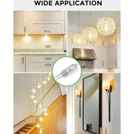 Ampoules Halogènes G4, 20W Ampoule G4, Lampe de Base à Broche Halogène 12V, Blanc Chaud 2700K,, 300LM, Lampe Halogène Basse Tension G4, Lampe à Capsule Transparente, Paquet de 10