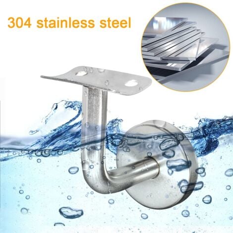 Support Main Courante Inox 304 pour Rampe Escalier Support Mural Rampe Bois Argent (4 Pièces) NPTERBL