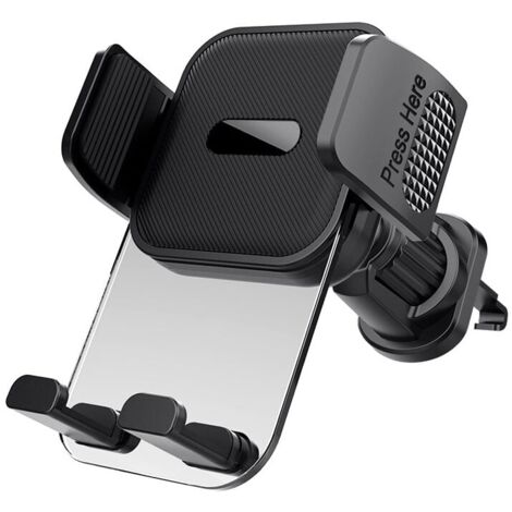 Support Téléphone Voiture,Porte Téléphone Voiture Rotatif à 360 ,Degrés ,pour Grille D'aération de Voiture Support GPS Voiture (Noir) (1/4)