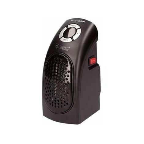Jusch – Radiateur soufflant rechargeable 400W – Compact noir pour espaces confinés – Dimensions 18x8.9x8.3cm – Plastique durable