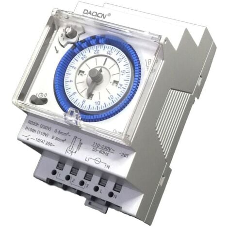 Mécanique Interrupteur Horaire Bidirectionnel 24 Heures Rail DIN avec Réserve de Marche SUL 181d 110-230V