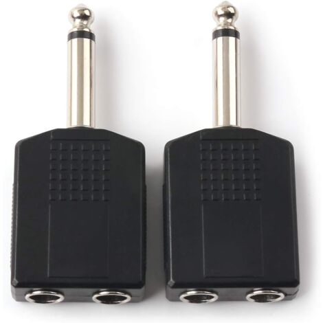 JSADZKJ Câble adaptateur stéréo TRS 3,5 mm vers jack mono TS 6,35 mm, adaptateur convertisseur 6,35 mm mâle vers femelle 3,5 mm pour amplificateur de guitare mixeur 30 cm