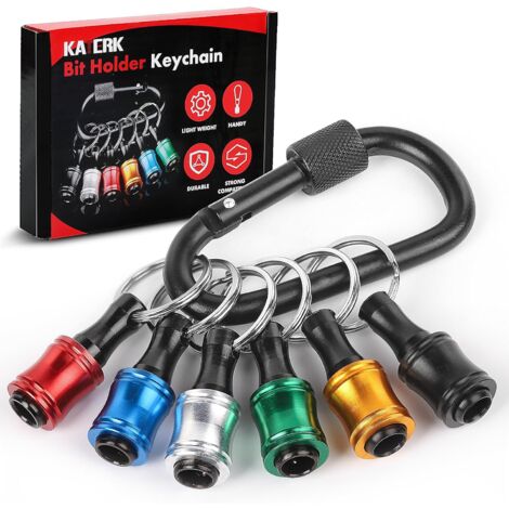 Lot de 6 tournevis en aluminium à poignée hexagonale de 1/4 po, porte-foret, tige d'extension légère à changement rapide, adaptateur de vis de perceuse pour porte-clés (1/5)