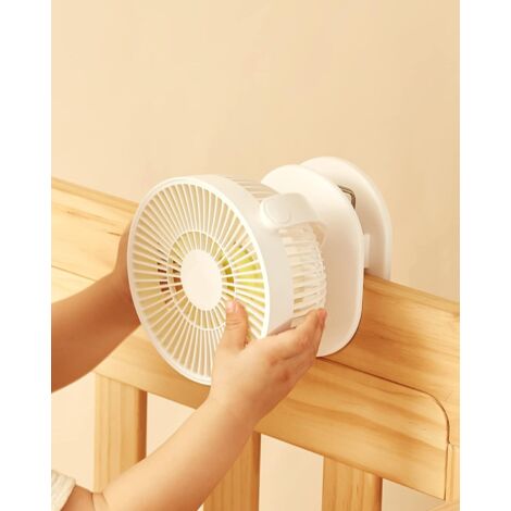 Ventilateur 4000mAh Ventilateur USB Rechargeable JISULIFE - 4000mAh, 4 Vitesses - Pince 360° - Vert Foncé Ventilateur De Voiture