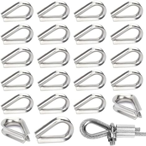 Lot De 10 Manchons Ovales Chanfrein 3/32" En Acier Inoxydable Pour Câble Marine