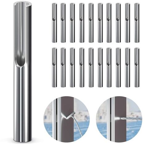 Lot de 20 câbles invisibles réglables en acier inoxydable 316 de 3,2 mm (1/8 po) pour poteaux d'angle et montants muraux en métal (1/5)