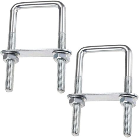 U-Boulons Carr Boulons En U, 70 x 110 mm U-Bolts En Acier Inox, U-Boulon M8 Avec Crou Plaque De Cadre Et Rondelle, M8 Boulon En U Pour Fixation De Planches Et De Tuyaux (70 x 110 mm) (1/5)