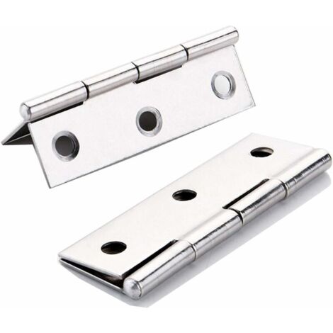 10 pcs en acier inoxydable meubles de maison matriel Charnire de porte Long 75 mm x 50 mm (1/4)