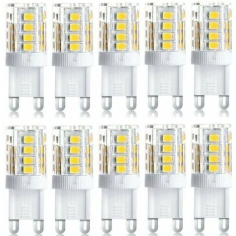 Lot de 10 Projecteur LED, lumière décorative LED, ampoule LED G9, 5 W blanc froid, ampoules LED à économie d\'énergie, ampoule halogène de rechange, AC 230 V non dimmable
