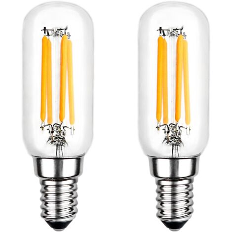 Ampoule LED,T25 E14 4W Ampoule Blanc Chaud 2700K, 400LM, Ampoule Filament Tubulaire LED pour Hotte Aspirante, non-dimmable, lot de 2