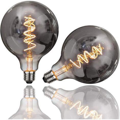 Ampoule Edison,2 Pièces E27 G125 4W Ampoule LED Vintage Lampe Décorative Ampoules Rétro Filament Ampoule Antique Blanc Chaud pour Restaurant, Café, Windows,Showrooms,Ampoules à Incandescence (1/5)