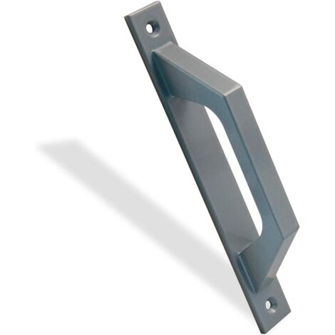 Poignée de porte coulissante - plaque rectangulaire - alliage d'aluminium - convient aux portes coulissantes ou aux portes de passage (gris) (1/5)
