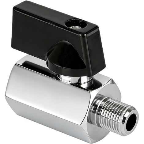 Mini vanne à bille en laiton, filetages interne et externe, mini vanne à bille, mini vanne à guillotine, raccord fileté (G1/8"). (1/5)