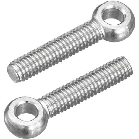 Quatre boulons à œil, en acier inoxydable 304, adaptés aux machines en acier inoxydable 304, aux boulons à œil de vannes à guillotine et aux fixations de tuyaux en acier (M6 x 30 mm). (1/5)