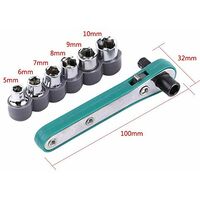 Tournevis à Cliquet Angle Droit + Jeu De 10 Embouts - Pour Espaces Restreints - Acier S2 Et Chrome-vanadium