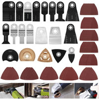 Jusch – Lames de scie multifonction 100pcs – Acier à haute teneur en carbone et bimétallique – Coupe nette pour bois, métal et plastique