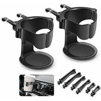 Xacsuwiql Porte-gobelet pour grille d'aération de voiture, boisson, café, bouteille d'eau, cendrier, étui de sortie, support de montage pour accessoires intérieurs automobiles, noir