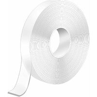 3M Scotch Double Face Extra Fort, 3M x 5CM x 2MM Scotch Transparent Double Face Lavable, Réutilisable Ruban Adhésif Double Face Accroche Tableau