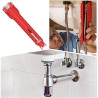 Générique Clé Multifonctionnelle, Clé Réglable - Clé à Poignée Réglable Multifonctionnelle - Installation Du Robinet, Du Tuyau D'évacuation Du Lavabo Et Du Coude Union