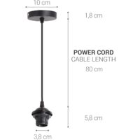 GOIYZTTR E27 Porte Lampe Suspension 2Pcs - Câble Réglable 100cm Avec Anneau à Vis, Support Luminaire Plafond Noir