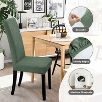 LEONEBEBE Housse de Chaise sans accoudoirs, Housse de Chaise élastique pour Salle à Manger, Tissu Jacquard de licra, Housse Amovible, Lavable, antidérapante