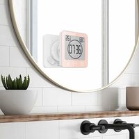 ALLOMN Horloge de Salle de Bain, Alarme Numérique LCD Avec Horloge de Douche Tactile étanche, Humidité de la Température, Compte à Rebours, 3 Méthodes de Montage, Alimentation par Batterie (Noir