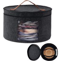 Boîte de Rangement pour Chapeaux avec Couvercle, 17 Pouces de Diamètre Boîtes à Chapeaux Pop Up, Chapeau de Voyage Pliable