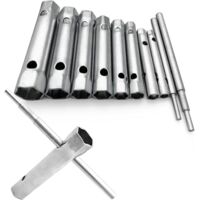 Aougo – Lot de 10 clés tubulaires 6 à 22 mm – Clés à bougie pour visser et dévisser boulons inaccessibles – Démontage robinetterie et mitigeurs
