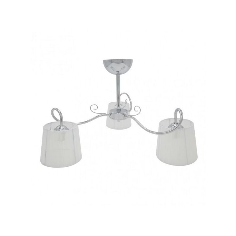 Lámpara de 3 luces con pantalla blanca, modelo Cuzco cromo Fabrilamp