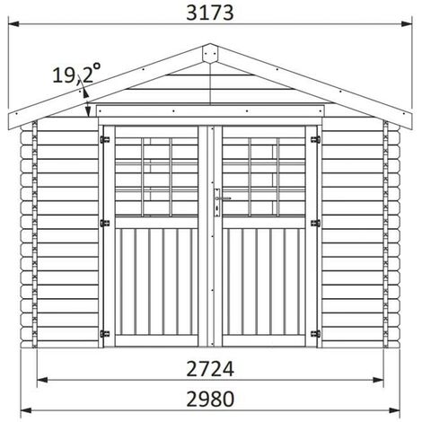 Caseta de madera - Barine. 34 mm. 300x300 cm. 8,88 m²
