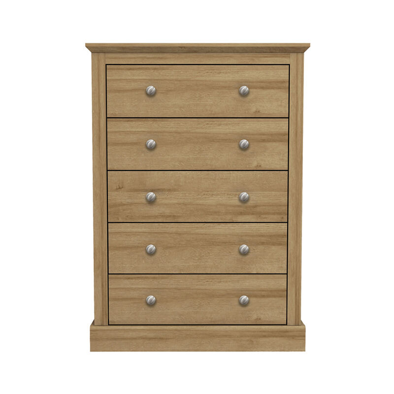 Devon 5 Drawer Chest Oak