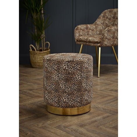 Animal print online pouffe