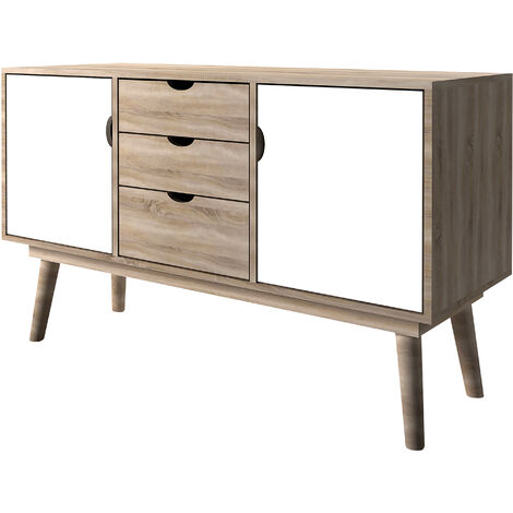 Scandi Oak 2 Door Sideboard White