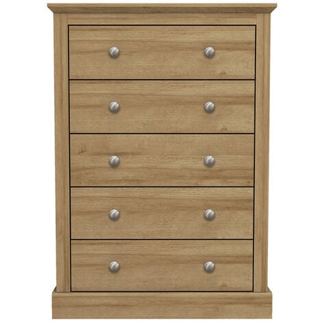 Devon 5 Drawer Chest Oak