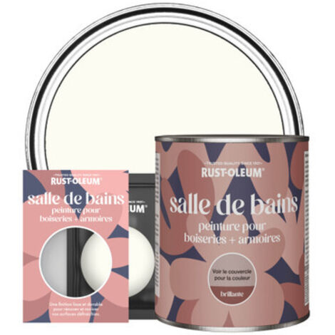 Peinture pour Boiseries & Armoires de Salle de Bains, Finition Brillante - Porcelaine (1/3)