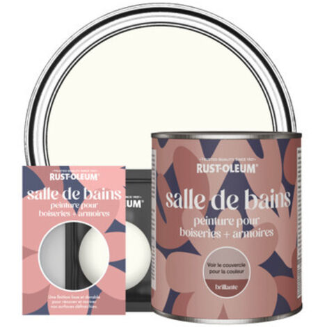 Peinture pour Boiseries & Armoires de Salle de Bains, Finition Brillante - Blanc Antique (1/3)