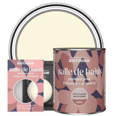 Peinture pour Boiseries & Armoires de Salle de Bains, Finition Satinée - Crème Fouettée (1/3)