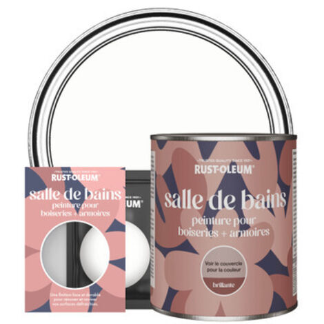 Peinture pour Boiseries & Armoires de Salle de Bains, Finition Brillante - Craie Blanche (1/3)